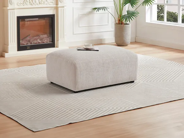 Vente-unique - TIRONO Pouf SamtStoff Beige - B 66 cm x H 46 cm x L 99 cm