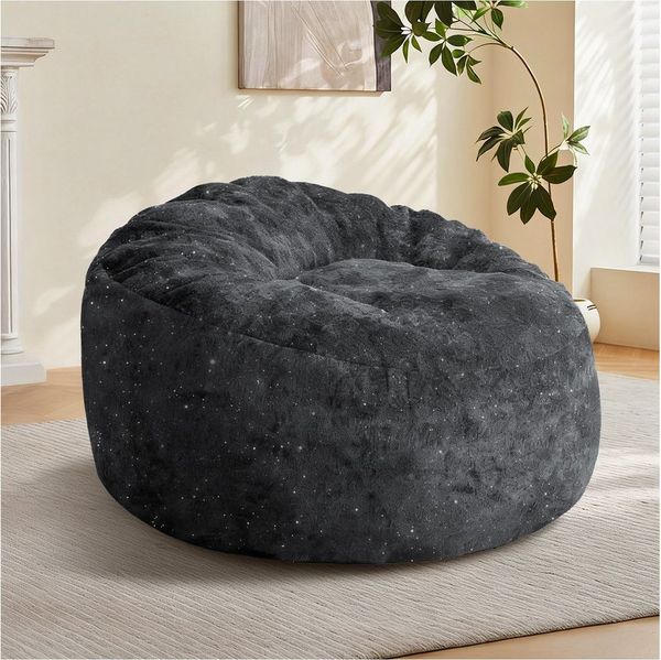 HAUSS SPOLE Sitzsack mit geschwungener Rückenlehne,Loungesessel tiefer Sitzfläche,Schwarz