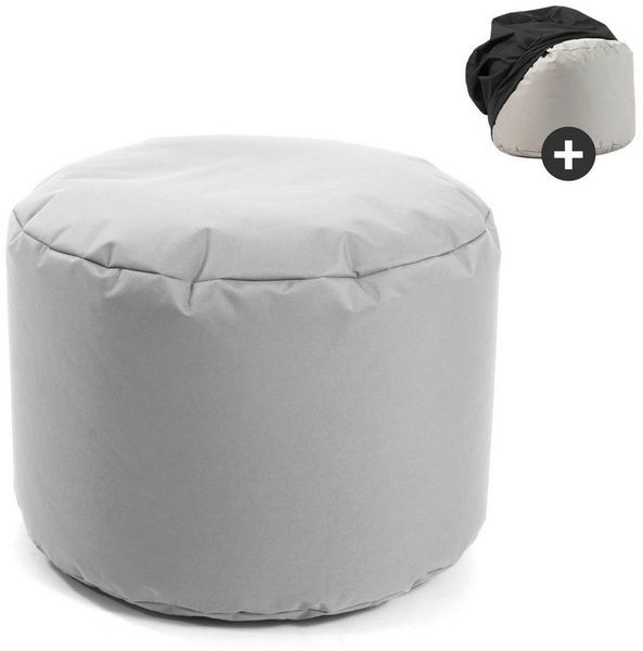 mokebo Pouf Der Ruhepouf (mit Schutzhülle), Sitz-Hocker Outdoor, Fußhocker, Hocker & Sitzkissen rund Grau