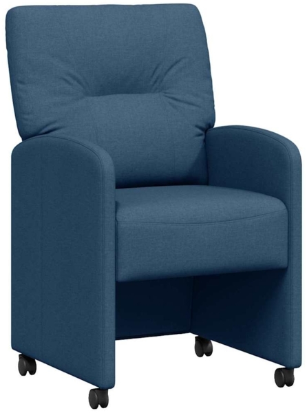 vidaXL Esszimmerstühle mit Rollen 2 pcs Blau 57 x 67 x 95 cm Stoff 42017855