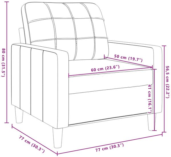 vidaXL Sessel Schwarz 60 cm Samt 4007609 Bild 8