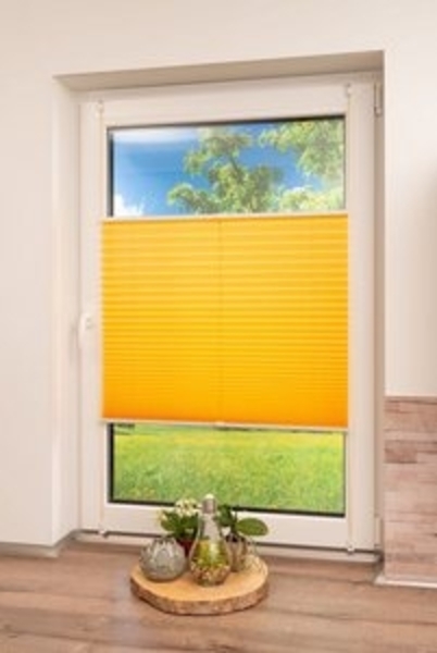 K-home Klemmfix-Plissee gelb Lichtschutz Moderne Crushed Optik 115x130 (B x L) Bild 6