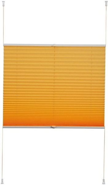 K-home Klemmfix-Plissee gelb Lichtschutz Moderne Crushed Optik 115x130 (B x L) Bild 3