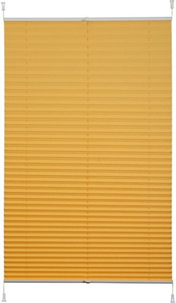 K-home Klemmfix-Plissee gelb Lichtschutz Moderne Crushed Optik 115x130 (B x L) Bild 4