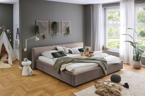 meise.möbel Polsterbett CUBE in Cord, Familienbett 240x200 cm, wahlweise mit Lattenrost, verschiedene Farben erhältlich