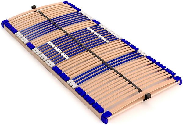 stabiler Lattenrost 100% BUCHE Lattenrahmen - nicht verstellbar, starr - SCHULTERFRÄSUNG, 7 Zonen, 44 Federleisten, Härte-Regulierung, Mittelgurt - FIX COMFORT 44® - fertig montiert (70x190 cm)