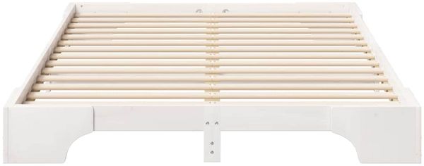vidaXL Bettrahmen Weiß 140 x 220 cm Massives Kiefernholz 872921 Bild 4