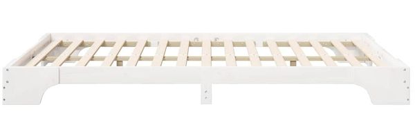 vidaXL Bettrahmen Weiß 140 x 220 cm Massives Kiefernholz 872921 Bild 5