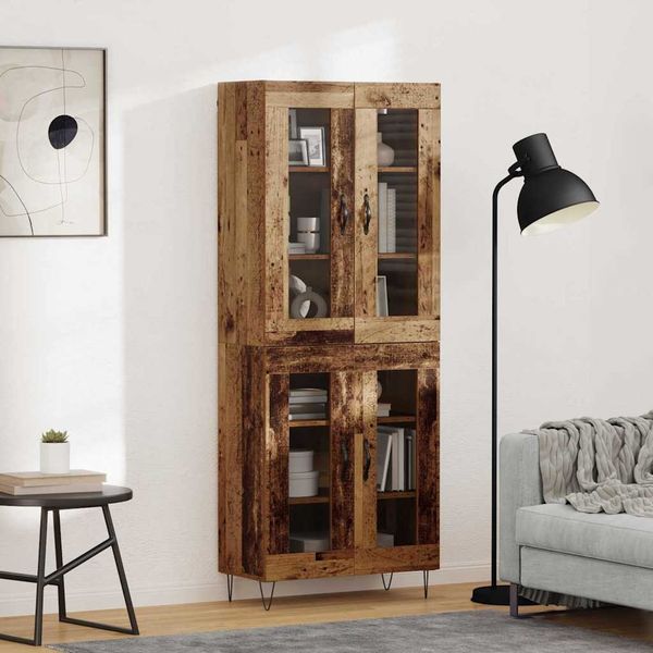 vidaXL Highboard Altholz 69,5 x 34 x 180 cm Holzwerkstoff 3403174