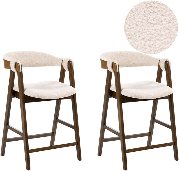 Set mit 2 Barstühlen DAY Bouclé Braun Hellbeige