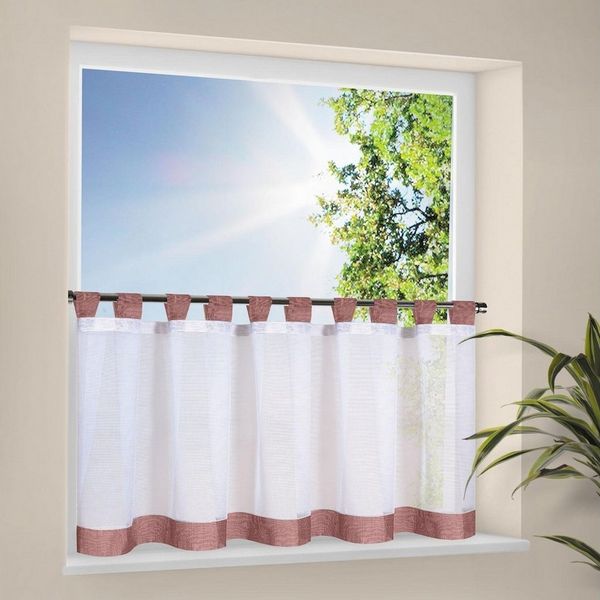 Happy Home Scheibengardine CARA (1 St), Schlaufen, transparent, HxB: 50x150, Webware "Made in Germany"