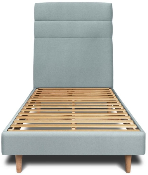 Bett mit gefüttertem Kopfteil – Samtstoff - 90 x 200 cm