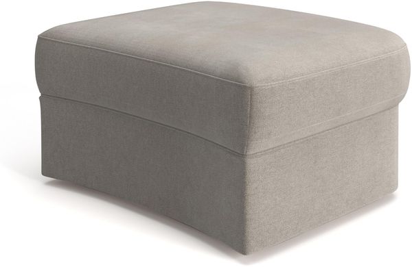 Cavadore Hocker Jawa / Bodennaher Polsterhocker in Nierenform / Ideal als Fußhocker oder Sitzgelegenheit / Passend zur Garnitur Jawa / 84 x 43 x 70 / Mikrofaser, Perlbeige