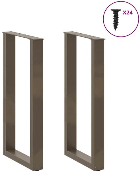 vidaXL Bartischbeine U-Form 2 Stk. Naturstahl 50x(90-91) cm Stahl 4013223 Bild 3