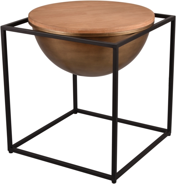 Beistelltisch Celli - Schwarz / Holz - 42 x 42cm