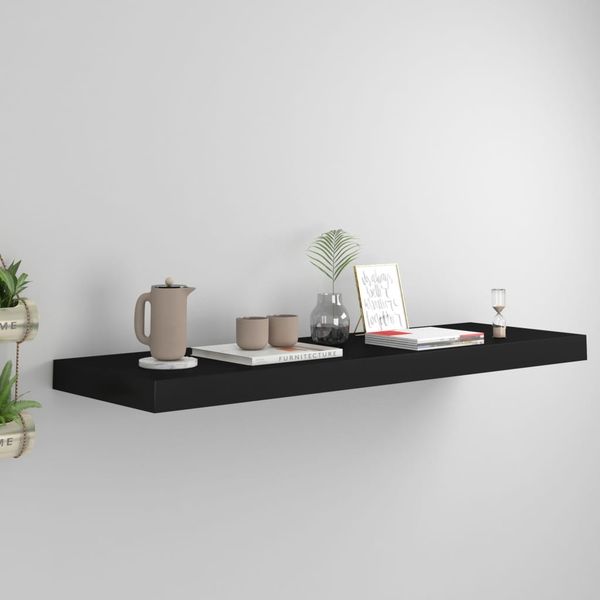 vidaXL Schweberegal Schwarz 80x23,5x3,8 cm MDF 323835