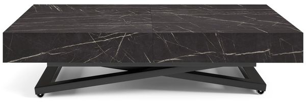 Compleo Couchtisch ausziehbar und höhenverstellbar, Modern Design, 120/200 x 80 x 27-80cm