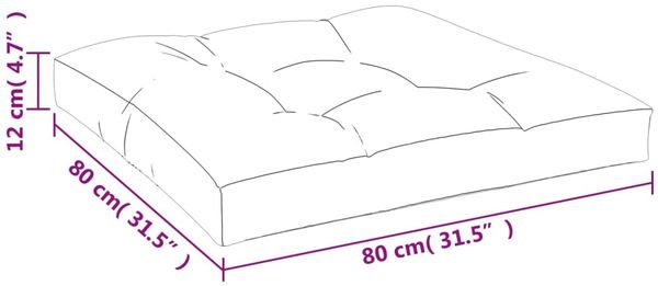 vidaXL Palettenkissen Grau 80x80x12 cm Stoff 360492 Bild 10