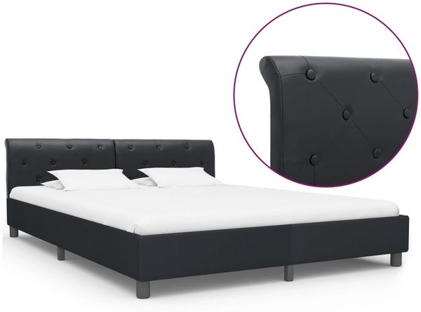 vidaXL Bettgestell Schwarz Kunstleder 160 × 200 cm 284880