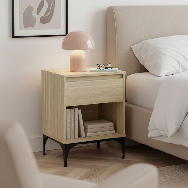 Beistelltisch Kistiandi 62x46x40 cm Eicheoptik, hell [en. casa]