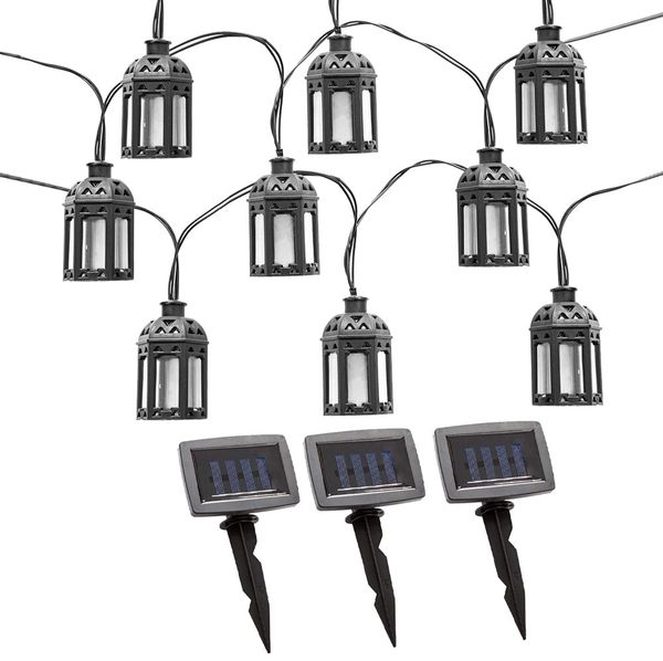 LED Solar Lichterkette, 30x Laterne, orientalisch, L 200 cm