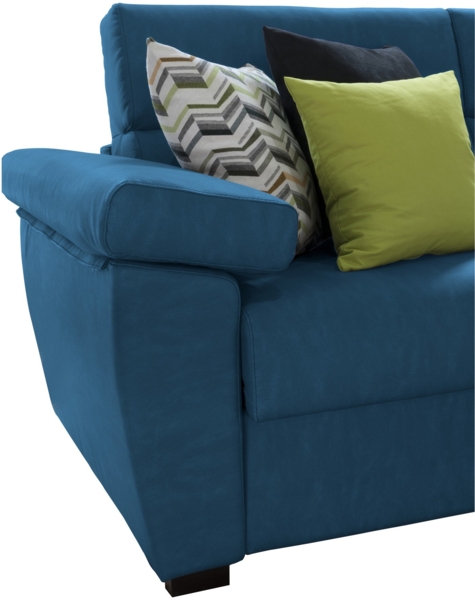 Dmora Sofa mit Halbinsel Ceto, Ecksofa für Wohnzimmer, gepolstert, abnehmbarer Bezug, 100 % Made in Italy-Qualität, 285x160 h100 cm, Blau Bild 5