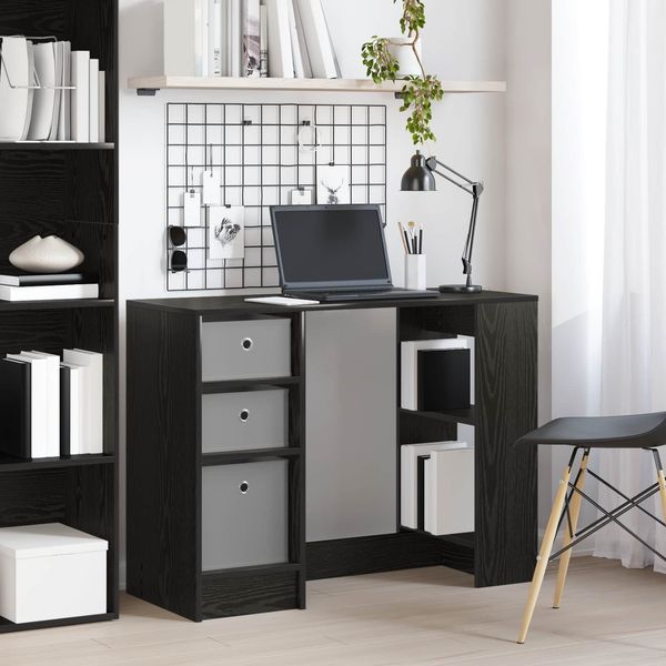 vidaXL Schreibtisch mit Regal Schwarz Eichen-Optik 100 x 40 x 75 cm 8000453