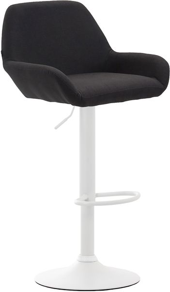 Barhocker DUBLIN - Schwarz, Stoff, Weiß Barhocker mit Lehne Barstuhl Tresenhocker Tresenstuhl Kneipenhocker Kneipenstuhl