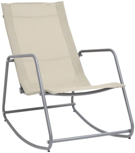 vidaXL Garten-Schaukelstuhl Creme 95 x 54 x 85 cm Textilene