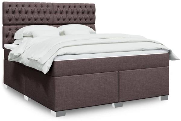 vidaXL Boxspringbett mit Matratze Dunkelbraun 180x200 cm Stoff 3290577