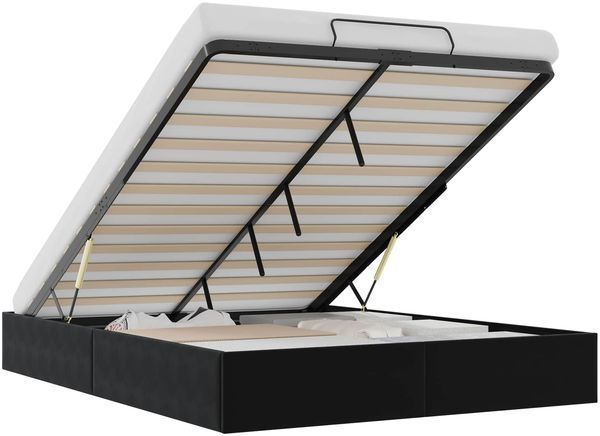 vidaXL Ottoman Bettgestell Schwarz 152 x 203 cm Samt 3403076 Bild 3