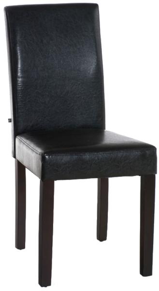 CLP Esszimmerstuhl Ina Kunstleder mit hoher Rückenlehne,braun dunkelbraun