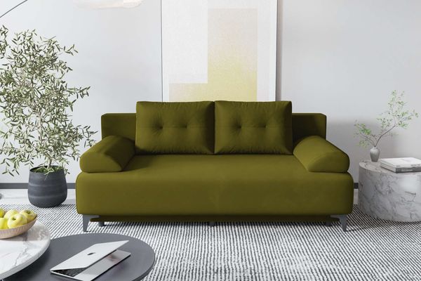 99rooms Fiora Schlafsofa Velours KRONOS Limette