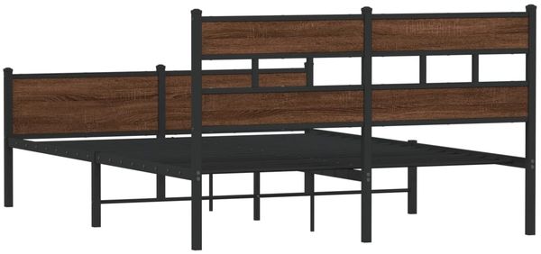 vidaXL Bettgestell ohne Matratze Braun Eiche 137x190 cm Holzwerkstoff 4017343 Bild 6