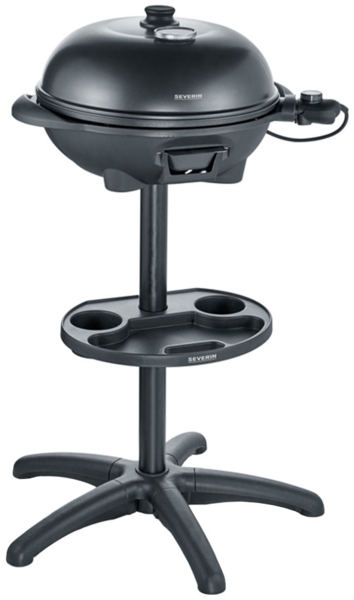 SEVERIN Elektro-Standgrill mit Haube, Metall, Schwarz, 52 x 96 x 44 cm