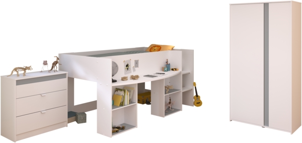 Parisot 'Pirouette 12' 3-tlg. Kinderzimmer-Set, Holz weiß