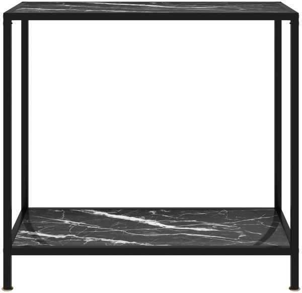 Konsolentisch, Beistelltisch, Konsole Schwarz 80x35x75 cm Hartglas