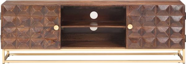 vidaXL TV-Schrank 124 x 29 x 45 cm, massives Mangoholz 323404 Bild 3