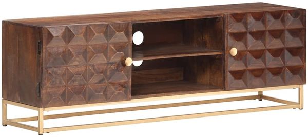 vidaXL TV-Schrank 124 x 29 x 45 cm, massives Mangoholz 323404 Bild 11