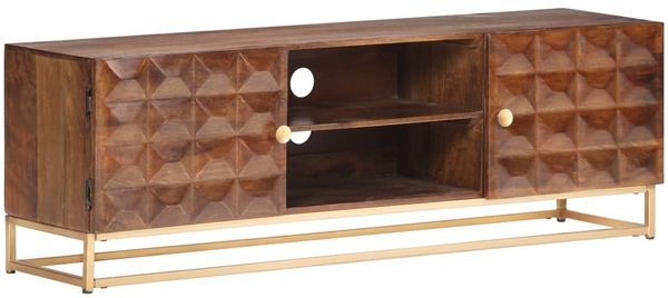 vidaXL TV-Schrank 124 x 29 x 45 cm, massives Mangoholz 323404 Bild 10