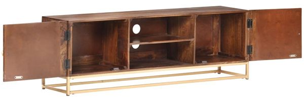 vidaXL TV-Schrank 124 x 29 x 45 cm, massives Mangoholz 323404 Bild 2