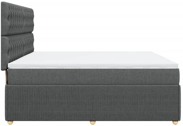 vidaXL Boxspringbett mit Matratze Dunkelgrau 180x200 cm Stoff 3294443 Bild 7