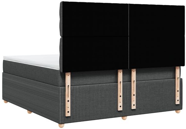 vidaXL Boxspringbett mit Matratze Dunkelgrau 180x200 cm Stoff 3294443 Bild 8