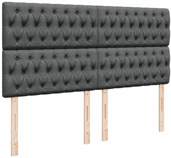 vidaXL Boxspringbett mit Matratze Dunkelgrau 180x200 cm Stoff 3294443 Bild 9