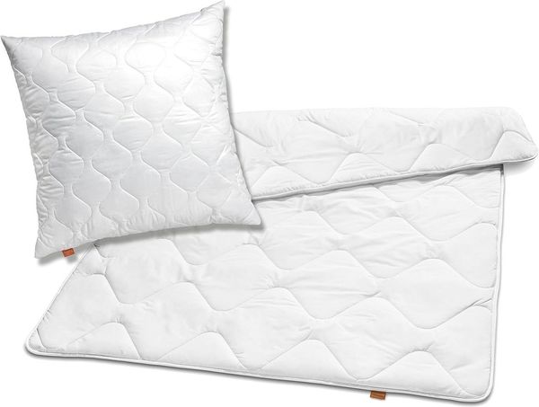 sleepling Bettdecke + Kopfkissen Bettwaren Set, 135x200 cm, 155x220 cm und weitere Größen, Füllung: 100% Polyester, Bezug: 100% Polyester, für Sommer und Winter, Ökotex 100