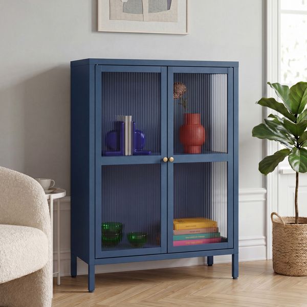 Sideboard Säkylä 84x64x35cm Navyblau [en. casa]