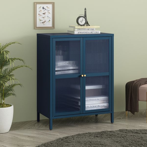 Sideboard Säkylä 84x64x35cm Navyblau [en. casa]