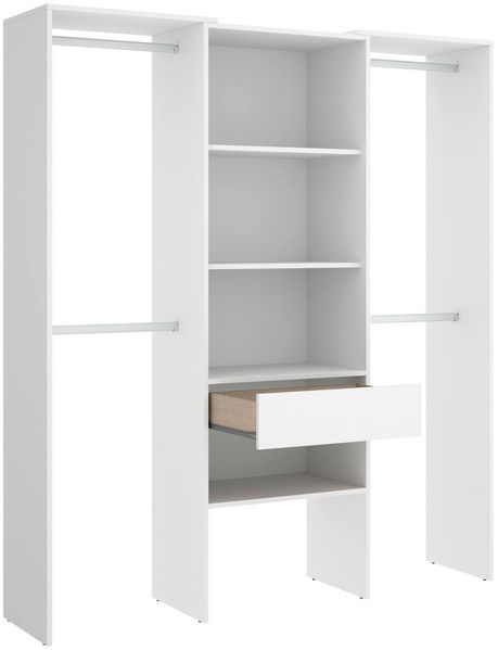 Dmora Großer Kleiderschrank Castries, Schlafzimmermöbel, Schrank, Garderobe, 160x50 h187 cm, Weiß