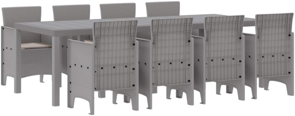 vidaXL Garten Essgruppe 9 pcs Weiß Polypropylen 3378743
