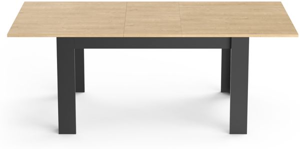 Calicosy 'CRAFT' Ausziehbarer Tisch 160 / 200 cm - Eiche Dekor und Schwarz - Helles Holz